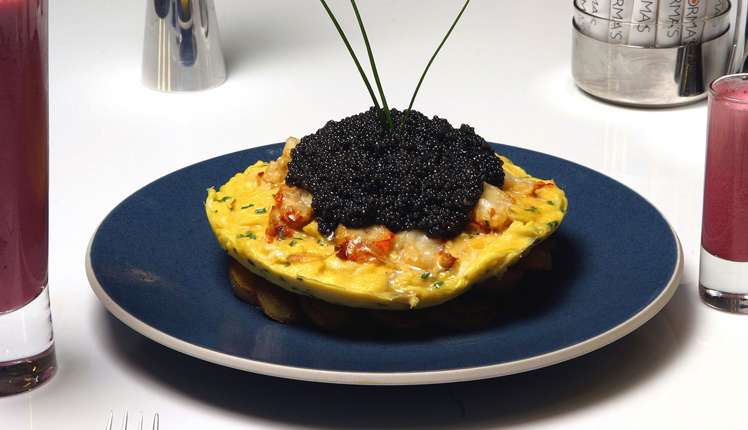 Zillion Dollar Lobster Frittata has many expensive ingredients justifying its price.